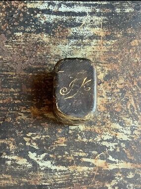 Antique Victorian Leather Traveling Inkwell